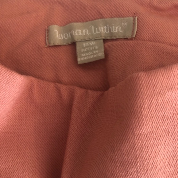 Woman Within Jean Petite Bootcut Smooth Waist Rose 5 Pickey w mock zip stretch - Picture 5 of 12